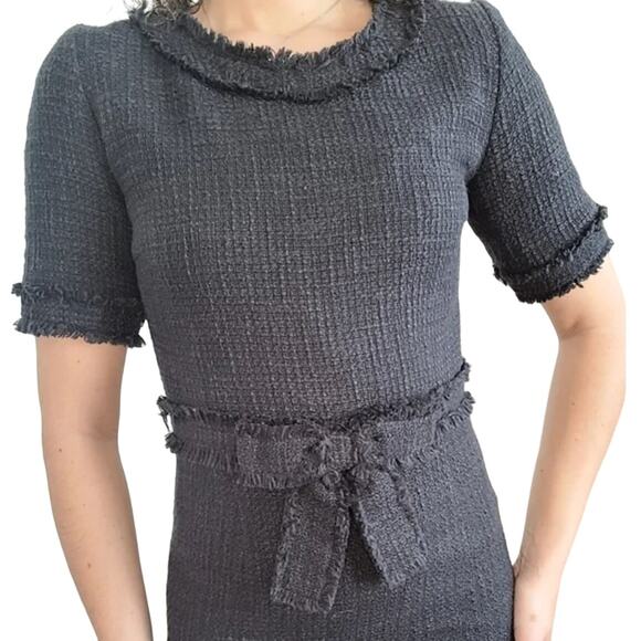 Ecaille Paris Navy Tweed Fitted Dress - Picture 2 of 12